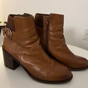 Size 9 Aldo Brown Leather Boots. 2 in block heel